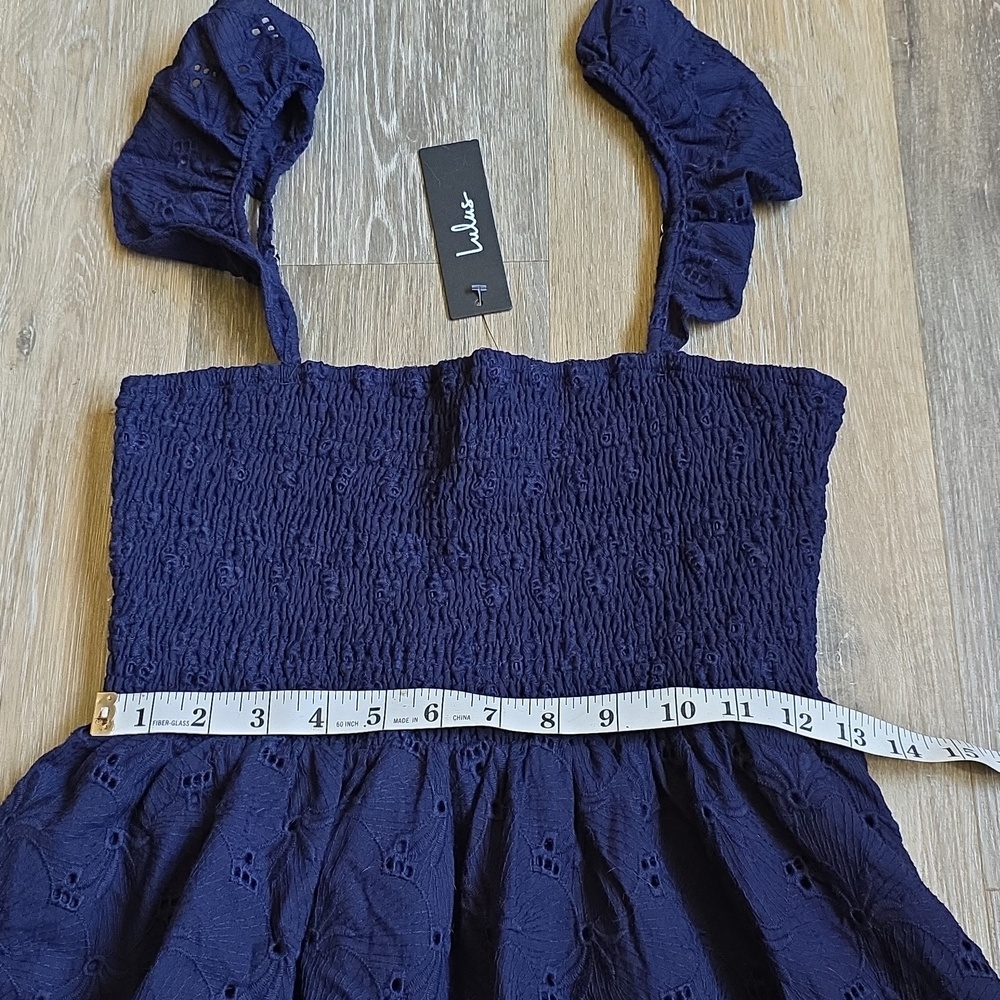 Lulu's Navy Eyelet Smocked Sundress - Picture 5 of 16